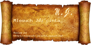 Mlesuch Jácinta névjegykártya